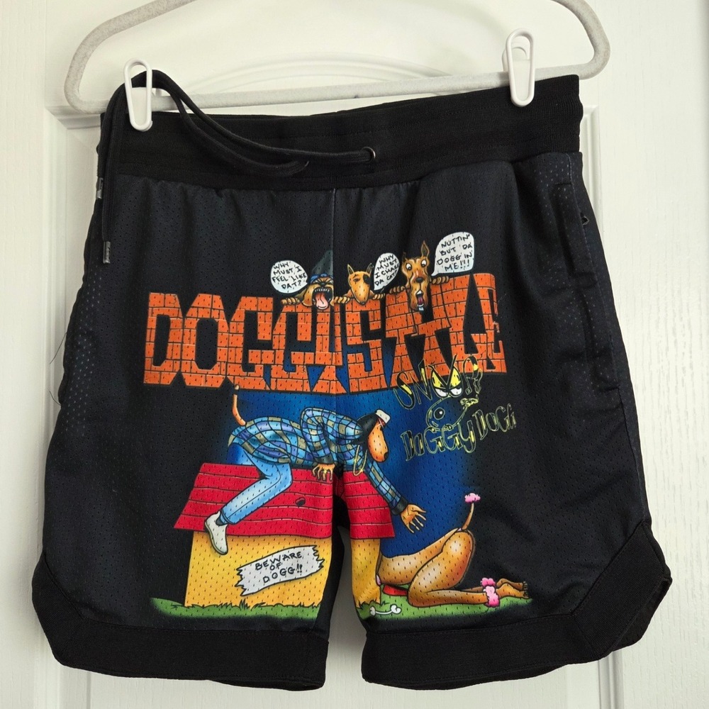 Shoe Palace Doggy Graphic‎ Art Mesh Shorts Zip Pockets Mens Sz M ASO Dex